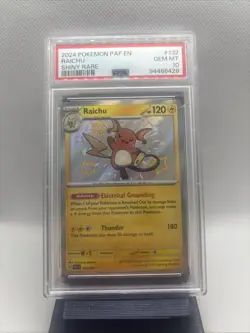 2024 Pokemon Paldean Fates #132 Raichu Shiny Rare PSA 10 Gem Mint - Image 1