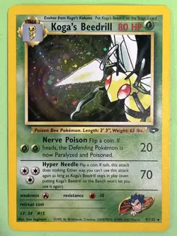Koga's Beedrill 9/132 Gym Challenge 2000 Holo Rare Pokemon NEAR MINT NO PLAY - Image 1