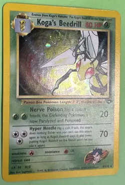 Koga's Beedrill 9/132 Gym Challenge 2000 Holo Rare Pokemon NEAR MINT NO PLAY - Image 2