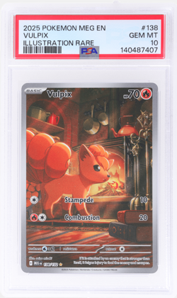 2025 Pokemon Mega Evolution Vulpix Illustration Rare #138 PSA 10 - Image 1