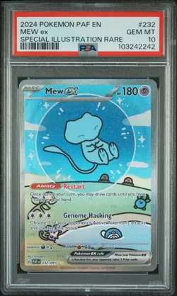 2024 POKEMON PAF EN-PALDEAN FATES SPECIAL ILLUSTRATION RARE #232 MEW EX PSA 10 - Image 1