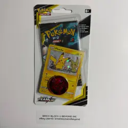 Pokemon TCG Sun & Moon Team Up Blister Pack Pikachu Holo Promo SM162 Coin - Image 1
