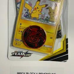 Pokemon TCG Sun & Moon Team Up Blister Pack Pikachu Holo Promo SM162 Coin - Image 3