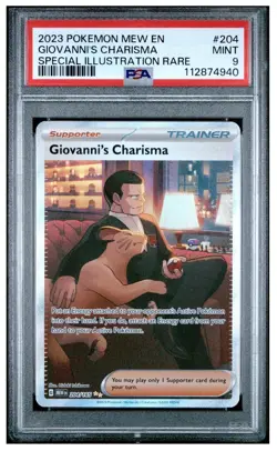 PSA 9 MT 2023 Pokemon Mew En Giovanni's Charisma Special Illustration Rare #204 - Image 1
