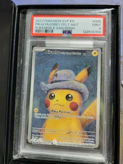 Pokemon PSA 9 Pikachu with Grey Felt Hat SVP 085 Pokemon X Van Gogh Promo - Image 1