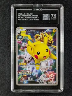 2015 Pokemon PIKACHU #175/XY-P Black Star Promo Battle Festa Particip. TAG 7.5 - Image 1