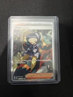 Pokemon TCG Obsidian Flames Poppy 227/182 Sir Full Art Trainer NM Condition - Image 1