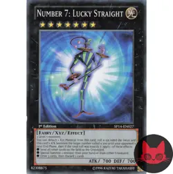 Yugioh Number 7: Lucky Straight SP14-EN027 Starfoil Rare 1st Edition NM - Image 1