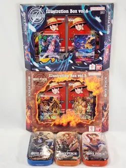 ONE PIECE TCG OP-13 TIN ILLUSTRATION BOX VOL 5 6 PACK 2 SET 3 LOT LUFFY ACE SABO - Image 1