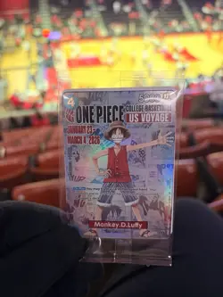 One Piece Monkey.D.Luffy College Basketball US Voyage Promo Card Luffy Rutgers - Image 1