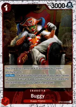 One Piece TCG | Buggy - (Pirate Foil) | OP03-008 | PRB-02 | NM Foil - Image 1