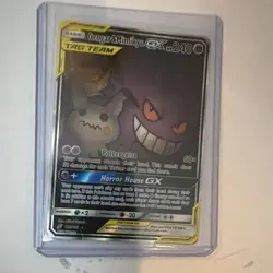 Pokemon Gengar & Mimikyu GX TAG TEAM Ultra Rare Foil Card 165/181 Sm-Team Up - Image 1