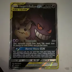 Pokemon Gengar & Mimikyu GX TAG TEAM Ultra Rare Foil Card 165/181 Sm-Team Up - Image 3
