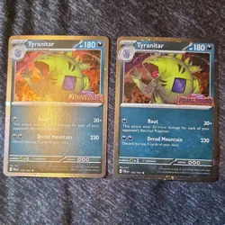 Pokemon TCG Foil & Regular Card Lot Tyranitar Paldea Evolved 2x Stage 2 Holo - Image 1