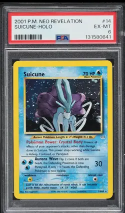 Pokemon TCG Suicune Neo Revelation Holo Card 14/64 Unlimited Holo Rare 2001 - Image 1