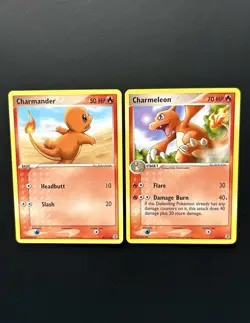 Charmander 58/112 & Charmeleon 31/112: FireRed & LeafGreen Pokemon Cards - NM - Image 1
