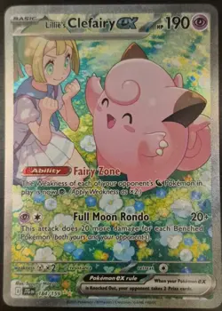 Pokemon Lillie's Clefairy EX 184/159 Full Art Secret Rare Holo Fairy Basic Card - Image 1