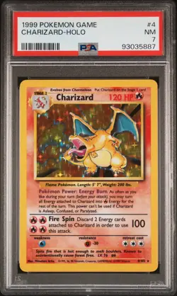 Charizard 4/102 PSA 7 Base Set Unlimited Vintage Holo Pokemon Card NEW CERT - Image 1