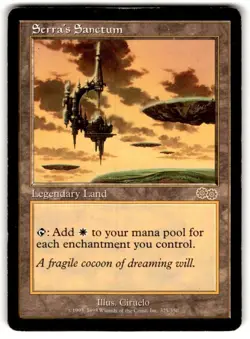 Serra's Sanctum 1998 MTG Urza's Saga Rare Damaged (Reserved List) #325 *LAB* - Image 1