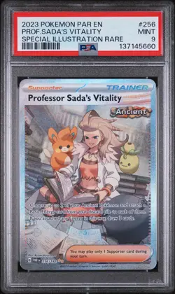 2023 POKEMON PAR SPECIAL ILLUSTRATION RARE #256 PROFESSOR SADA'S VITALITY PSA 9 - Image 1