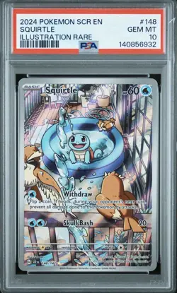 2024 POKEMON SCR EN-STELLAR CROWN ILLUSTRATION RARE #148 SQUIRTLE PSA 10 - Image 1