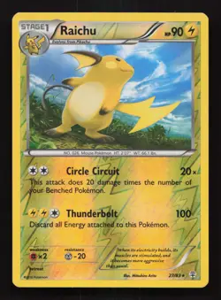 Pokemon TCG Raichu Generations 27/83 Reverse Holo Rare LP. - Image 1