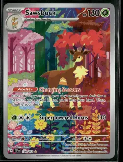 2024 Pokemon Sawsbuck Temporal Forces Illustration Rare #166 - Image 1