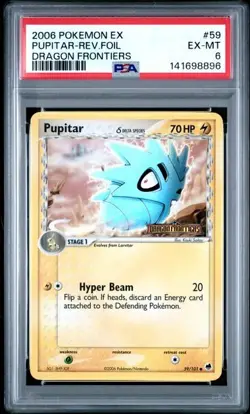 PSA 6 2006 POKEMON EX DRAGON FRONTIERS 59 PUPITAR-REVERSE FOIL - Image 1