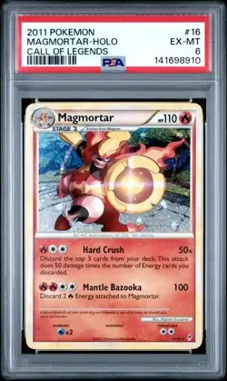 PSA 6 2011 POKEMON CALL OF LEGENDS 16 MAGMORTAR-HOLO - Image 1