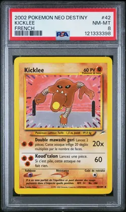 2002 POKEMON NEO DESTINY FRENCH #42 KICKLEE PSA 8 - Image 1