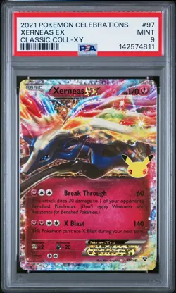 2021 POKEMON CELEBRATIONS CLASSIC COLLECTION #97 XERNEAS EX PSA 9 - Image 1