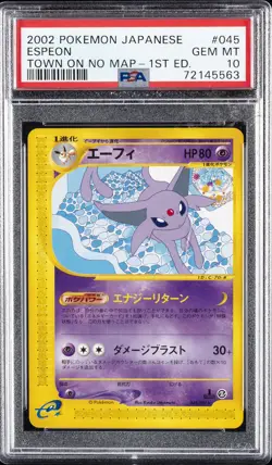 2002 POKEMON JAPANESE THE TOWN ON NO MAP 1ST EDITION #045 ESPEON PSA 10 - Image 1