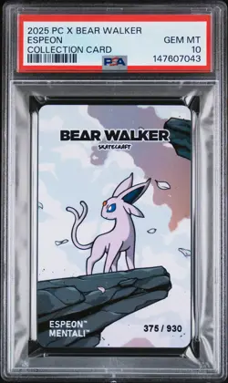 2025 POKEMON CENTER X BEAR WALKER COLLECTION CARDS ESPEON 375/930 PSA 10 - Image 1