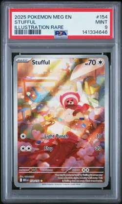 2025 POKEMON MEG EN-MEGA EVOLUTION ILLUSTRATION RARE #154 STUFFUL PSA 9 - Image 1