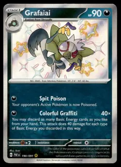 Grafaiai Shiny Rare Pokemon TCG 2024 Paldean Fates 190/091 - Image 1