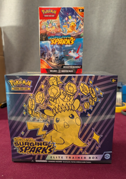 Pokemon TCG Surging Sparks Elite Trainer Box (ETB) + Booster Bundle Lot of 2 - Image 1
