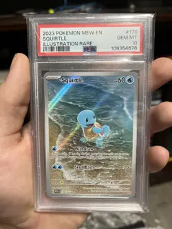 2023 Pokemon Mew EN Squirtle Illustration Rare #170 PSA 10 - Image 1