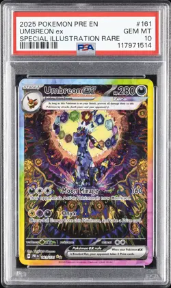 2025 POKEMON PRE EN-PRISMATIC EVOLUTIONS #161 UMBREON EX PSA 10 - Image 1