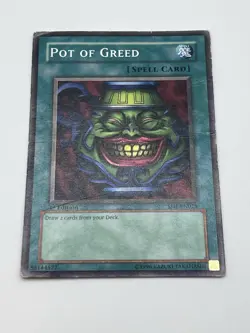 Yu-Gi-Oh! Pot Of Greed 1st Edition SD1-EN015, 1996 DAMAGED - Image 2