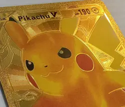 X 1 Pikachu V Gold Foil Pokemon Card 170 Full Art Metal Card Collectible - Image 1