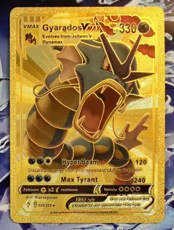 X 1 Pokemon Gyarados VMAX GOLD Foil Fan Art Collector Card 29/203 - Image 2