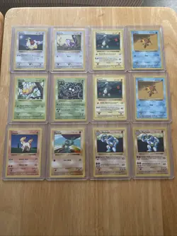 12 Base Set Shadowless Pokemon Card Lot 1999 WOTC Vintage LP - Image 1