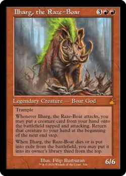 MTG English Ilharg, the Raze-Boar (Retro Frame) NM Normal Ravnica Remastered - Image 1