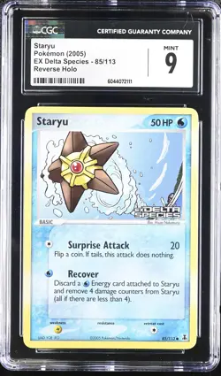 CGC 9 MINT Staryu EX Delta Species 85/113 Reverse Holo STAMPED Pokemon Card - Image 1
