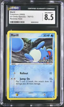 CGC 8.5 Marill 2005 EX Delta Species 76/113 Reverse Holo Stamped Pokemon Card - Image 1