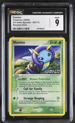 CGC 9 MINT Illumise EX Delta Species 45/113 Reverse Holo STAMPED Pokemon Card - Image 1