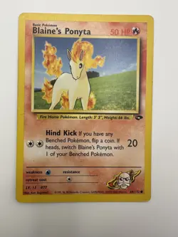 BLAINE'S PONYTA GYM CHALLENGE SET POKEMON CARD 64/132 LP - Image 1