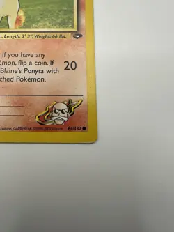 BLAINE'S PONYTA GYM CHALLENGE SET POKEMON CARD 64/132 LP - Image 5