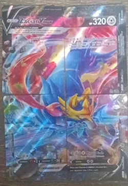Pokemon TCG Zacian V-Union 4 Card Holo Lot English Metal Standard - Image 1