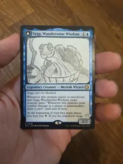 Sygg Wanderwine Wisdom / Sygg Wanderbrine Shield | Altered Art Hand Drawn Card - Image 3
